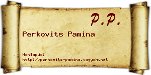 Perkovits Pamina névjegykártya